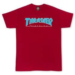 THRASHER T-SHIRT OUTLINED CARDINAL