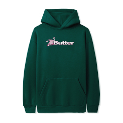 Butter Logo Pullover Hood, Dark Green