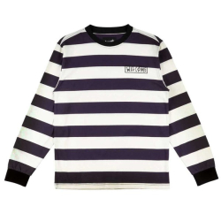 Welcome - Thicc Stripe Yarn-Dyed L/S Knit - Nightshade/Bone