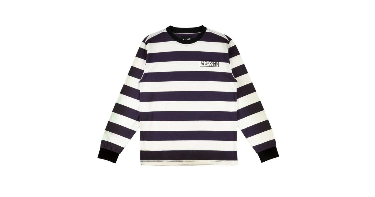 Welcome - Thicc Stripe Yarn-Dyed L/S Knit - Nightshade/Bone