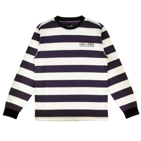 Welcome - Thicc Stripe Yarn-Dyed L/S Knit - Nightshade/Bone